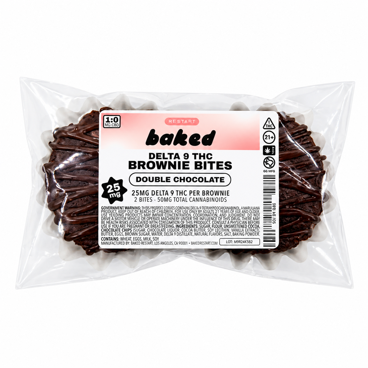 Delta 9 THC 25MG Brownie Bites 2-ct